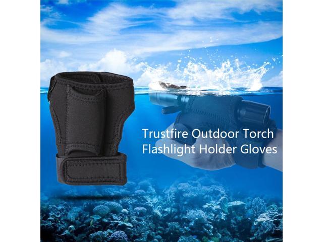 Trustfire Outdoor Torch Flashlight Holder Soft Neoprene Hand Arm Mount Wrist Strap Glove Hand Free
