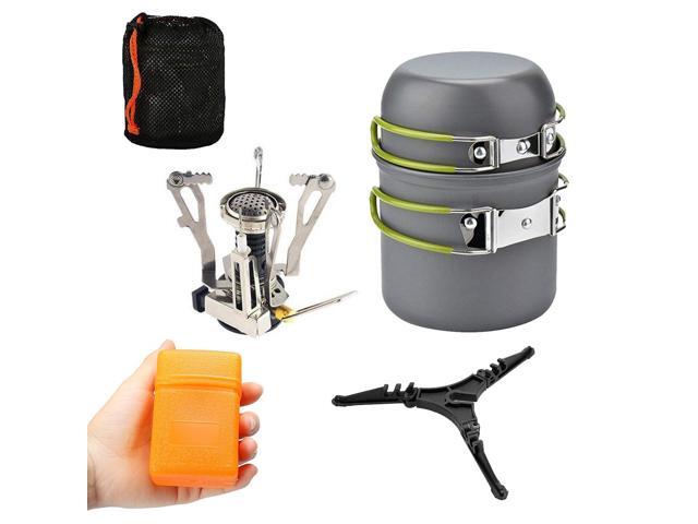 Camping Cookware Set with 3000W Camping Stove Cooking Pots Pans Tank Bracket For Outdoor Picnic Camping Hiking Backpacking