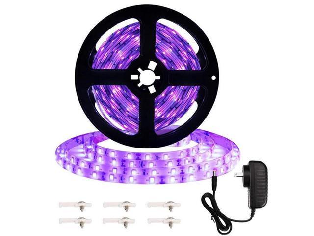 UV Light Strip Led Strip Lights 164ft 300 LEDs Rope Lights 12V Flexible Black Lights UV Strip Lights Ultraviolet Light + Power Supply