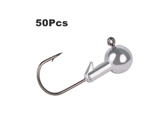 50Pcs Fishhooks Lead Fishing Hooks Round Jig Hook 1/2/3/35/4/5/7/10/14g For Soft Lure Fishing Accessories