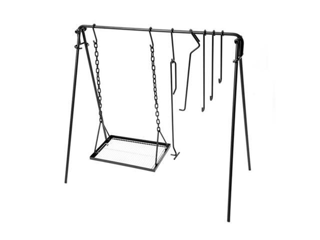 Outdoor Camping Hanging Rack Adjustable BBQ Grilling Tripod Campfire Pot Stand
