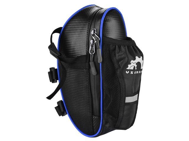 Water Resistant Bike Saddle Bag with Reflective Design Cycling Under Seat Pack with Water Bottle Pouch for Mountain Bike Road Bicycles Storage Bag