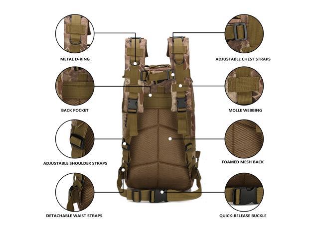 Outdoor Backpack Mountain Hiking Daypack Camouflage Large Capacity Multi Pockets Webbings Rucksacks