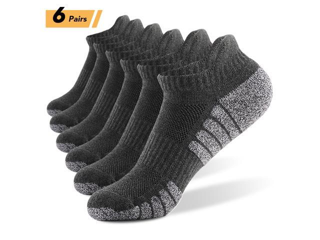 6 Pairs Sports Ankle Socks Athletic Low-cut Socks Thick Knit Autumn Winter Socks Outdoor Fitness Breathable Quick Dry Socks Wear-resistant Warm