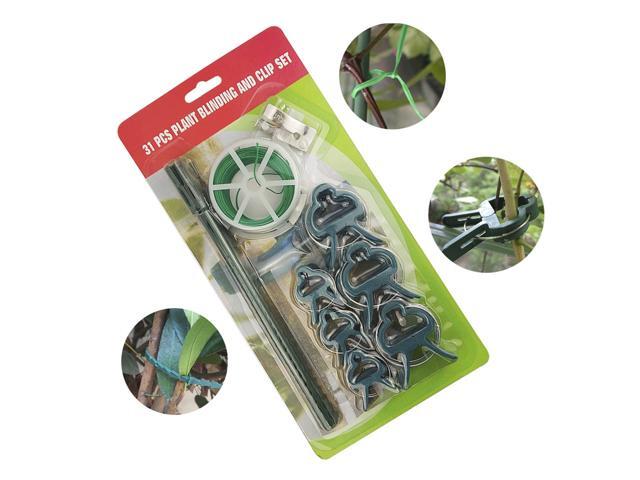 31PCS Plant Grafting Fixed Tool Set 656ft Garden Plant Ties with Cutter Plant Clips Fixed Straps for Landscape Plants Support Group Grafting Fixed