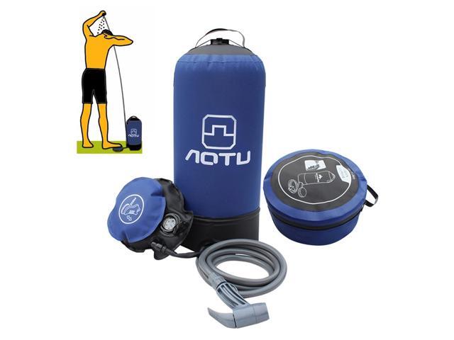 11L PVC Pressure Shower with Foot Pump Lightweight Outdoor Inflatable Shower Pressure Shower Water Bag For Outdoors Beach Camping Hiking Bathing