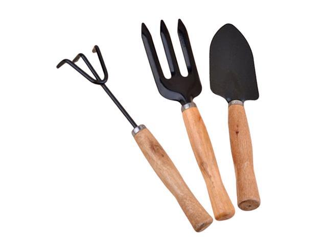 3PCS Garden Planting Tool Set Bonsai Succulent Transplanting Iron Rake Shovel Trowel Garden Planting Hand Tools for Home Garden