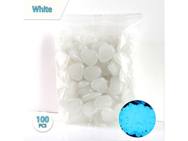 100PCS Glowing Stones For Decorations Fish Tank Aquarium Luminous Stone Indoor Outdoor Zen Garden Stones Rocks Glow in the Dark Pebbles