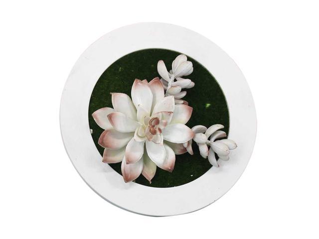 78Inch Artificial Flower Plant with Round Photo Display Frame Wall Hanging Planter Indoor Vertical Wall Fake Planter for Home Office Art Decoration