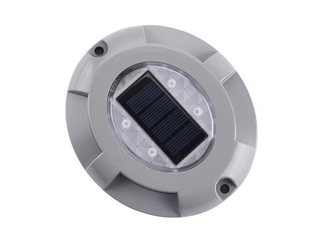 Solar Deck Lights 4-LED Driveway Light Aluminum Waterproof Outdoor Path Road Stairs Step Ground Lamp for Pathway Garden Patio Yard Decoration