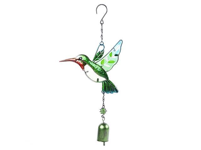 Glass Wind Chime Bird Dragonfly Shaped Hanging Ornament Multi-Tube Wind Chimes Thanksgiving Day Home Outdoor Garden Balcony Backyard Church