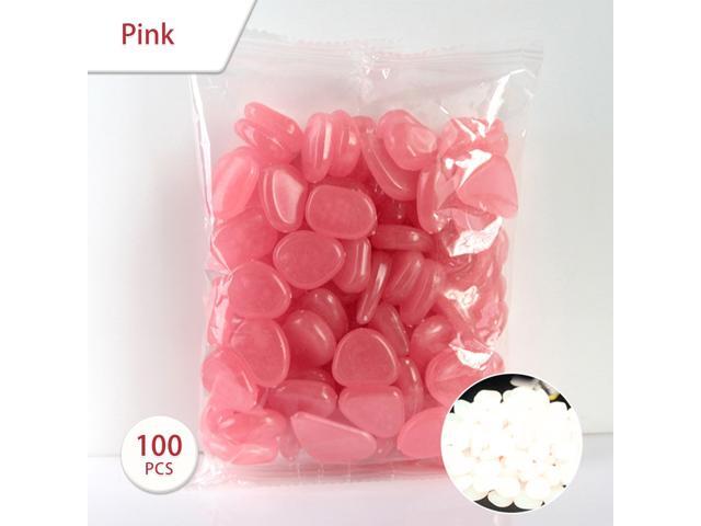 100PCS Glowing Stones For Decorations Fish Tank Aquarium Luminous Stone Indoor Outdoor Zen Garden Stones Rocks Glow in the Dark Pebbles