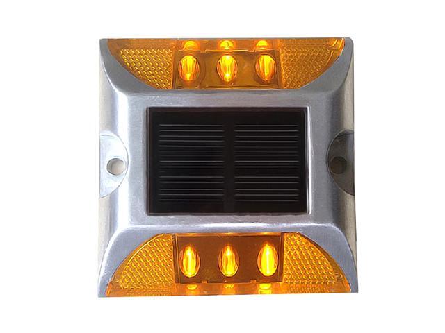 Solar Deck Lights 6-LED Driveway Light Aluminum Waterproof Outdoor Path Road Stairs Step Ground Lamp for Pathway Garden Patio Yard Decoration