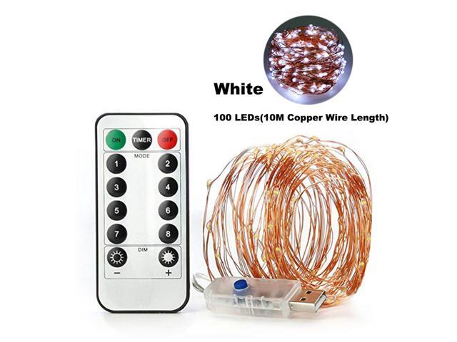 100 LEDs Fairy String Lights 10M/328ft USB Copper Wire Lamp Christmas Lights 8 Lighting Modes with Remote Control for Christmas Halloween Wedding