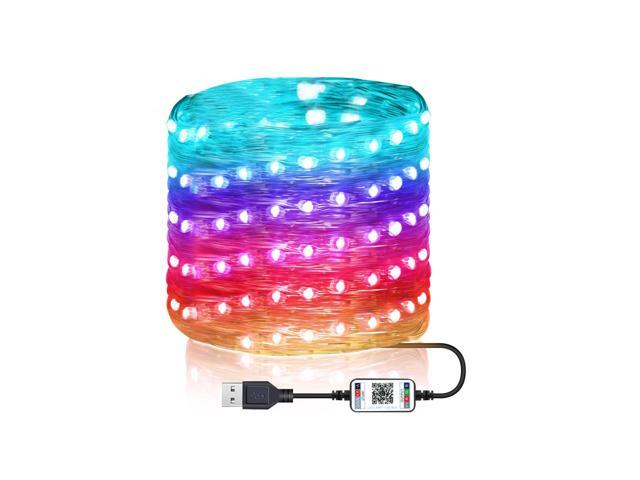 Fairy Lights USB Plug in Led String Lights Outdoor Indoor Color Changing Fairy String Lights BT Music RBG String Lights APP Wire Starry String