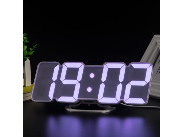3D Wireless Remote Digital RGB LED Alarm Clock USB Powered Time/Temperature/Date Display 115-Color Changing 3-Level Brightness Sound Control Wall
