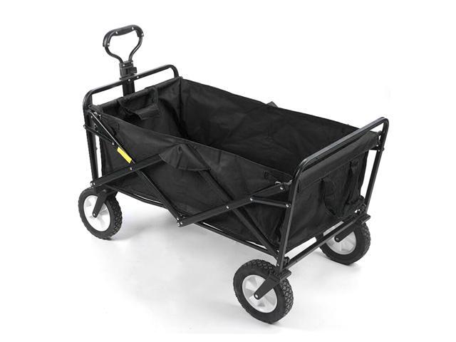 Outdoor Camping Pull Cart Portable Folding Trolley 600D Oxford Cloth Waterproof Four-wheel Hand Cart Multifunctional Folding Cart For Shopping Fishing