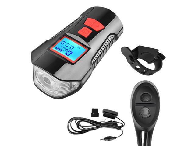 Bike Light USB Rechargeable Cycling Headlight with 120dB Horn 4 Lighting Modes Waterproof Bicycle Front Headlights for Cycling Riding