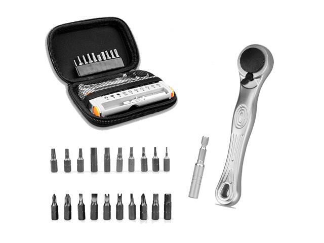 Mini Bike Ratchet Wrench Set Ratchet Spanner Ratchet Handle Reliable Multitool Repair Kit for Road & Mountain Bikes Includes Extension Bar & Hard