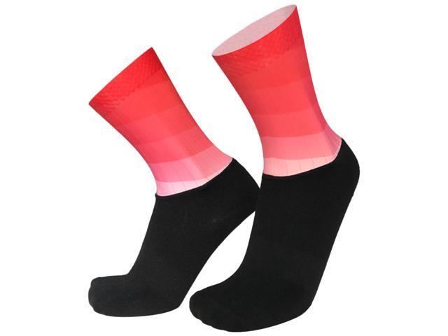 Men Women Gradient Color Socks Silicone Antiskidding Breathable Short Socks for Cycling Running Mountaineering