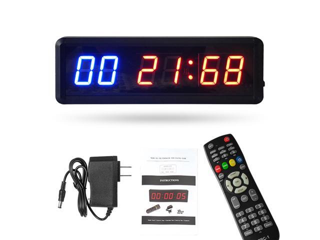 15in Gym Timer Stopwatch with Remote Countdown/up Clock for Home Gym Fitness Training Interval Timer Clock with Wall Mount Brackets