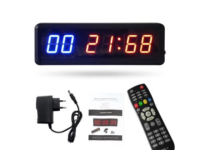 15in Gym Timer Stopwatch with Remote Countdown/up Clock for Home Gym Fitness Training Interval Timer Clock with Wall Mount Brackets