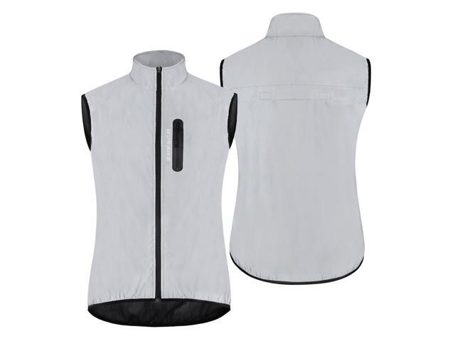 Waterproof Reflective Cycling Vest Sleeveless Bike Jacket Top for Men Cycling Running Jogging Walking Night Safety Vest