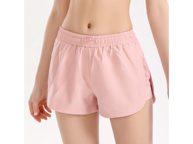 2 in 1 Women Sport Shorts with Mesh Elastic Waist Quick Dry Fitness Gym Workout Compression Yoga Short Pants