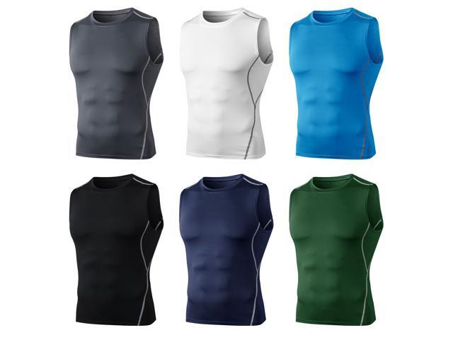 Men Compression Tank Top Sleeveless O-Neck Vest Quick-dry Slim Fit Tights Top Fitness Athletic Training Muscle Sweatshirt