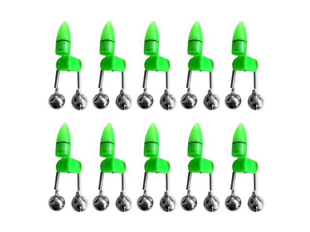 10pcs LED Night Fishing Rod Bite Bait Alarm Light with Twin Bells Ring Fishing Bite Alarm Indicator