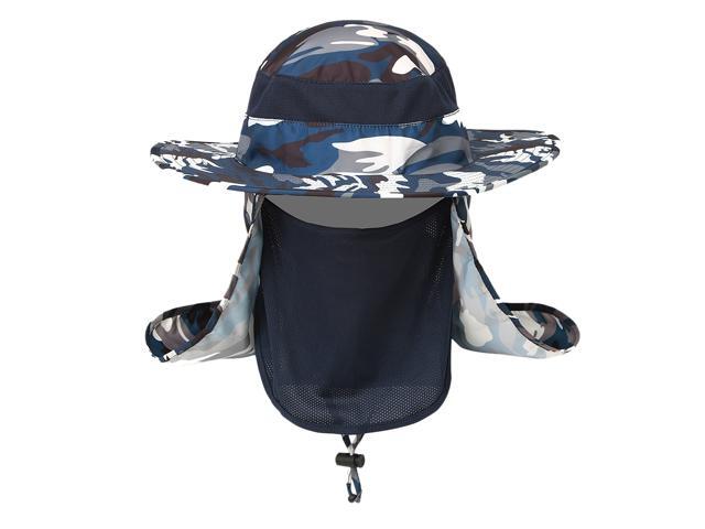 Outdoor Fishing Hat Sun Cap for Men Women Breathable Wide Brim UV Protection Sun Hat Boonie Hat with Removable Neck Flap Face Cover