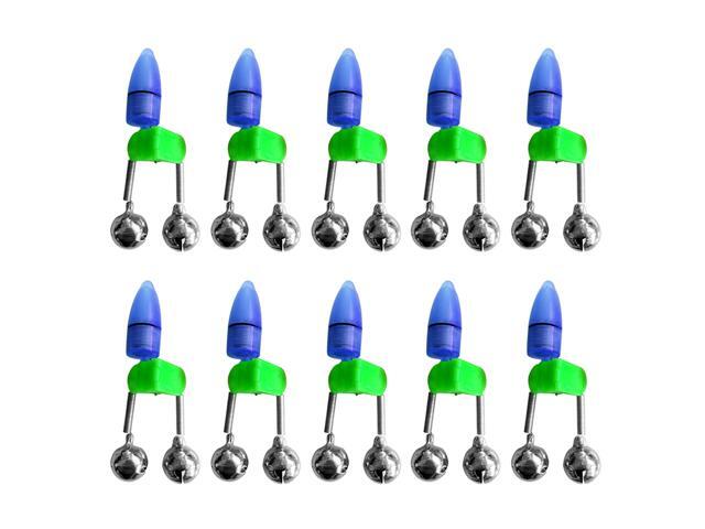 10pcs LED Night Fishing Rod Bite Bait Alarm Light with Twin Bells Ring Fishing Bite Alarm Indicator