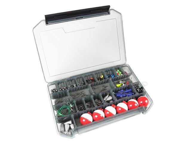 228pcs Fishing Accessories Kit Jig Hooks Bullet Bass Casting Weights Fishing Swivels Snaps Fishing Tackle Set with Tackle Box