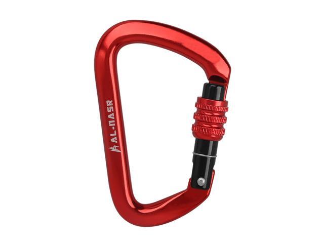 25KN D-Shaped Carabiner Lock Heavy Duty Aluminum Alloy Carabiner Spring-Loaded Gate Buckle Survival Equipment
