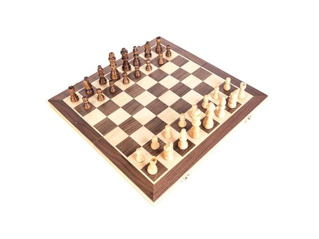 Portable Wooden Magnetics Chessboard Folding Board Chess Game International Chess Set For Party Family Activities