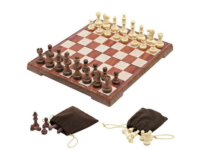 Magnetic Chess Set Folding Plastic Chessboard with Storage Bag Travel Lightweight Board Educational Toys Parlor Game Outdoor Portable Parent-Child Toy