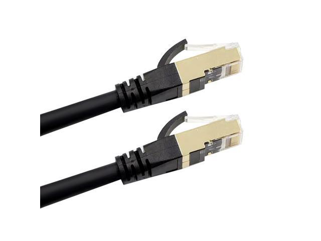 Cat8 Ethernet Cable High Speed Network Cable 40Gbps 2000Mhz/ Shielded Twisted Pair/ Gold Plated RJ45 Interface Black 10m