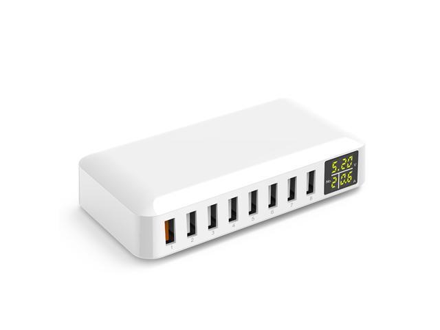 60W 8A 8-port Desktop USB Smart Charging Station with LED Display Multi-protection Smart Voltage and Current Recognition US