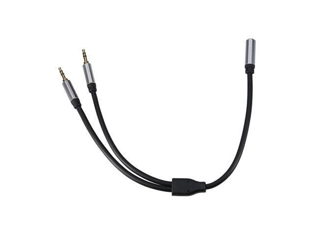 35mm Y Splitter Three Section Audio Cable 35mm Female to Dual 35mm Male Headphone Splitter Audio Expansion Cable 03m Black