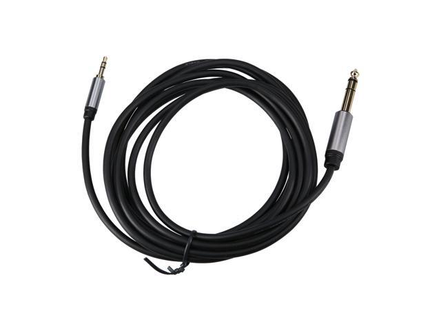 35mm to 65mm Audio Cable 35mm to 65mm Male to Male Connection Cable Aluminum Alloy Shell for Phone Laptop Stereo 3m Black