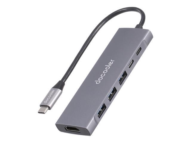 docooler 6-in-1 Multifunctional Type-C Aluminum Alloy Hub Type-C to Type-C USB30 HD Converter Adapter Support PD Charging