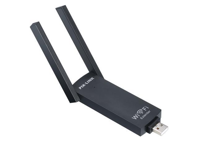 Wireless USB WiFi Adapter for PC Support Single Band 24G only(up to 300Mbps)/ 2 Antennas/ High Security/ Plug and Play Black