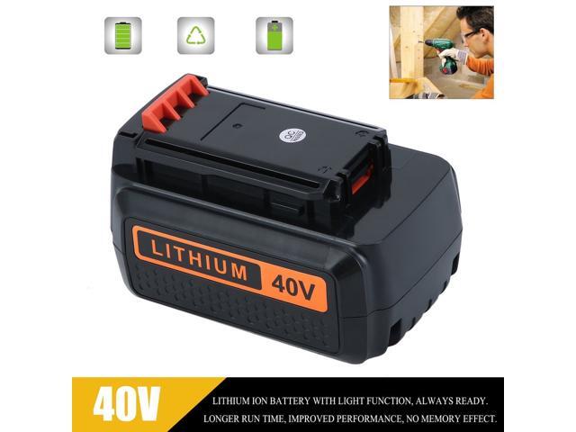 Portable Mini 40V Max 2500mAh Large Capacity Lithium-Ion Battery with Light For Black & Decker LBX2040 LBXR36 LHT2436