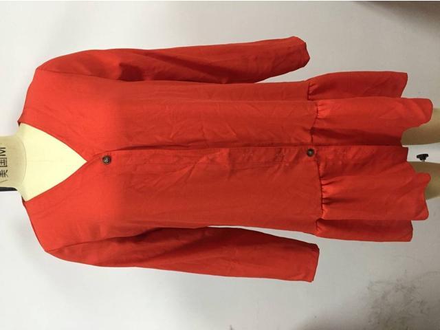 Women Fashion Long Sleeve Coat Loose Turn-down Collar Knitted Cardigans Blouse orange red XXL