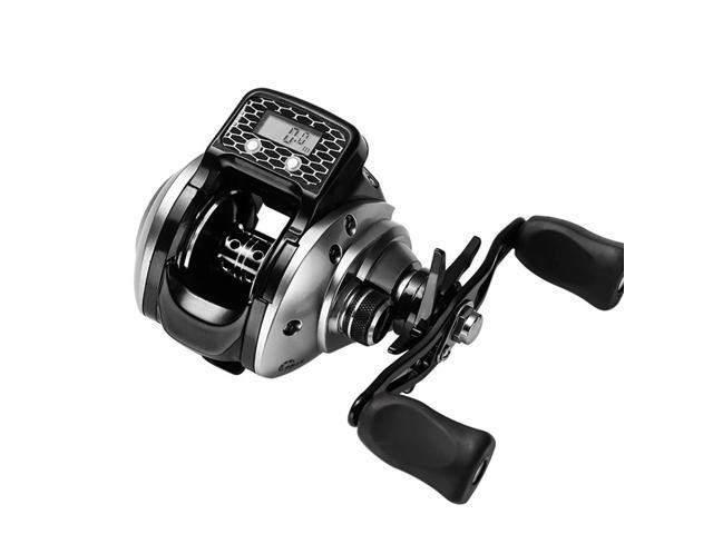 Fishing Reel With Digital Display 63:1 16+1 Ball Bearing Low Profile Line Counter Pesca Reel Fishing Tool Accessories14*12cm black