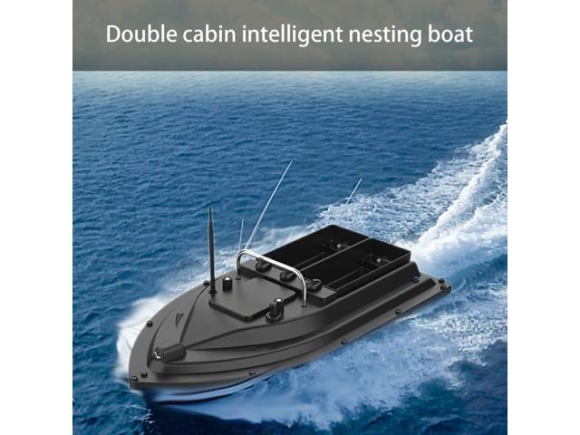 D16B Fishing Bait Boat With Large Bait Container Automatic Bait Boat Finder GPS Speedboat Fishing Tool Toys For Kids double warehouse black