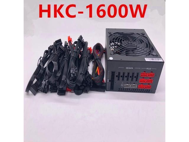 PSU For HKC Full Modular 80plus Gold Support 588 598 1660s 5600 5700 8 Card Silent Video Game Power Supply HKC-1600W
