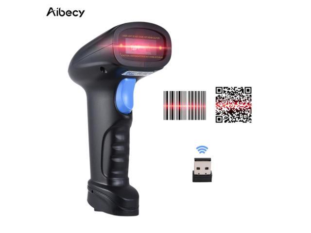 Aibecy Handheld 24G Wireless 1D/2D/QR Barcode Scanner Bar Code Reader with USB Receiver 2100 Code Storage Capacity for POS shop