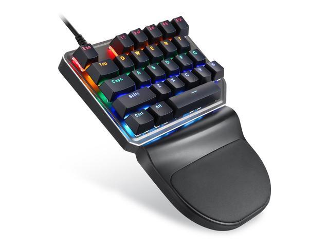 Motospeed K27 Mechanical Keyboard One-Handed Mixed Light Backlight Ergonomics PC Computer Gaming 27 Keys for PUBG Overwatch LOL