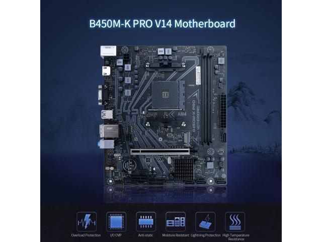 Colorful B450M-K PRO V14 Motherboard Gaming Mainboard Support AMD AM4 Socket Ryzen 3000/2000/1000 series Processors